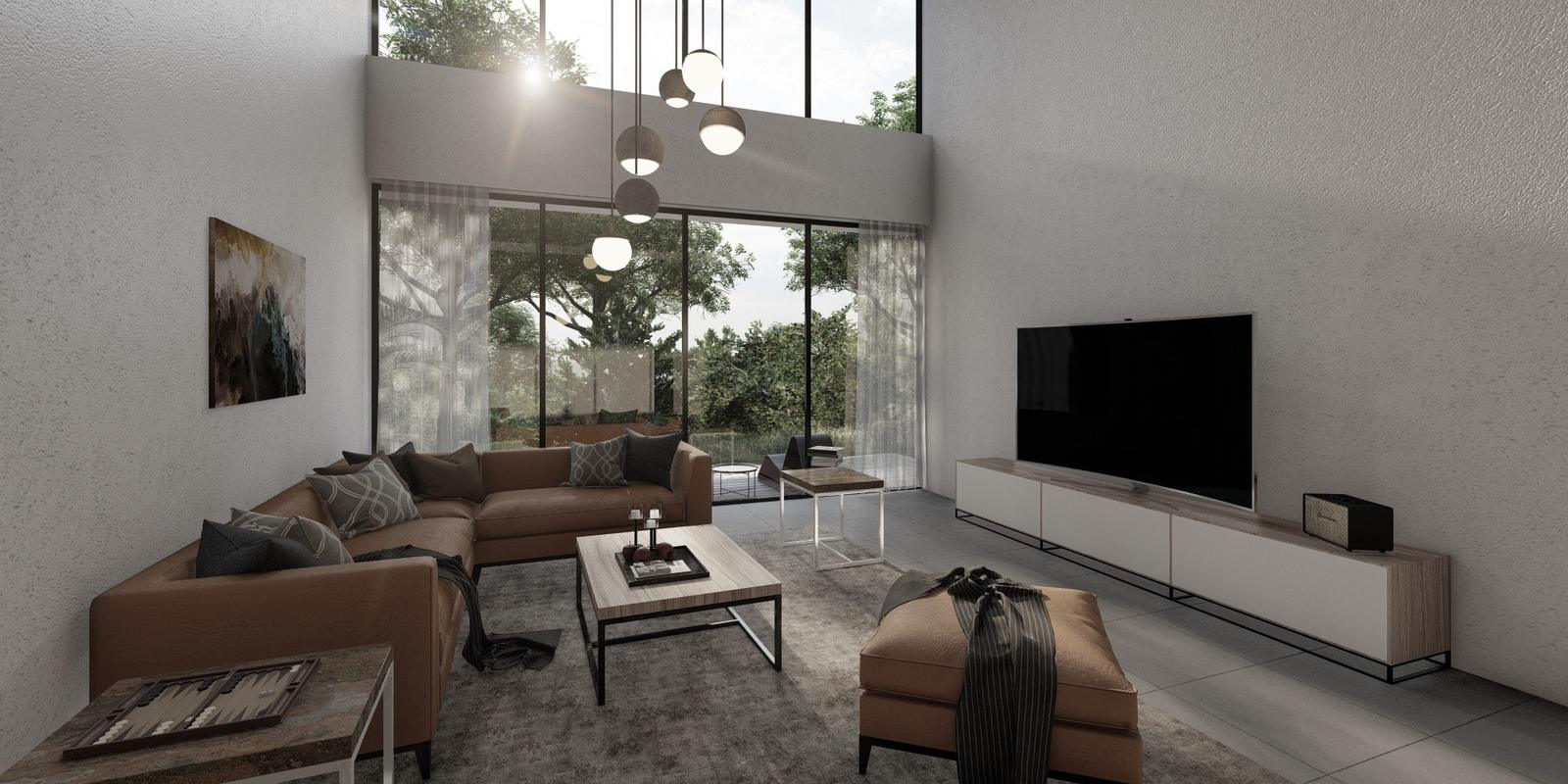 The Ribbon by Magnum, Porvorim — artist's impression: a double-height living room